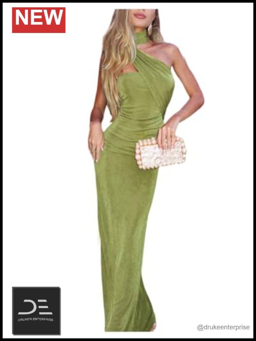 Floerns Halter Maxi Dress Sleeveless Bodycon Ruched Cocktail Party Formal